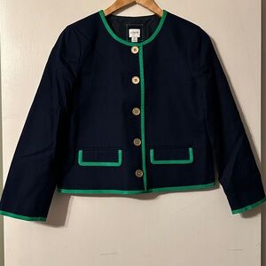 J. Crew Navy and Green Blazer